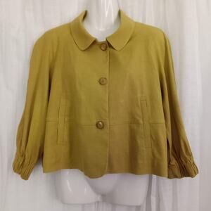 Piazza Sempione Italy Suit Jacket IT 40 Small Chartreuse Blazer Cotton Buttons